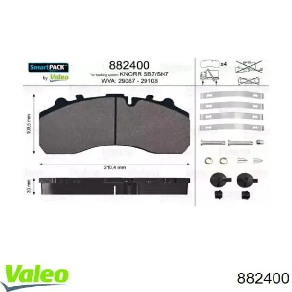 Pastillas freno delanteras VALEO 882400 precio, desde 87,94 EUR