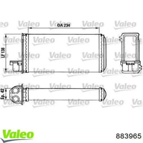 883965 VALEO radiador de calefacción