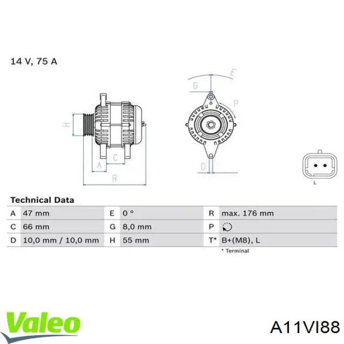 A11VI88 VALEO Alternador de coche