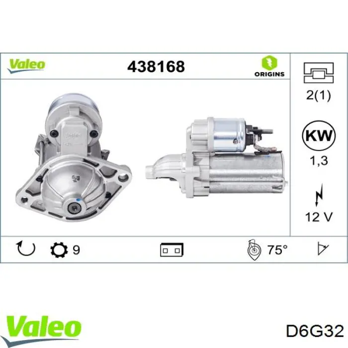 D6G32 VALEO motor de arranque