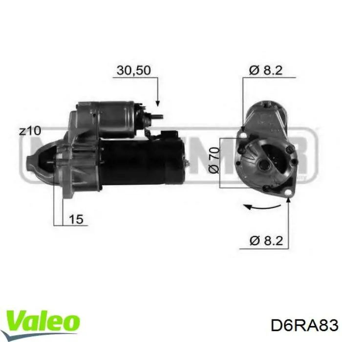 D6RA83 VALEO motor de arranque