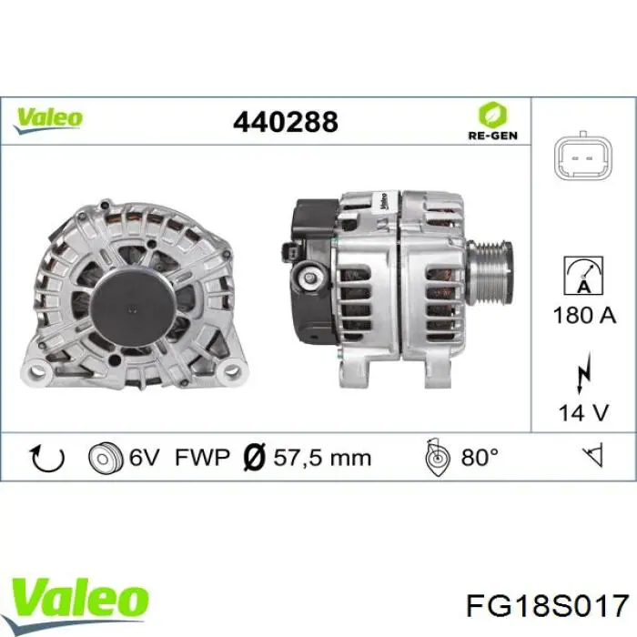 FG18S017 VALEO alternador