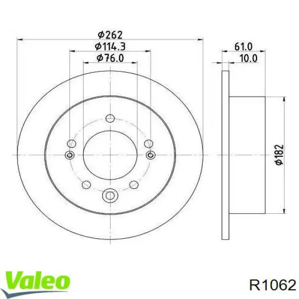 R1062 VALEO Freno de disco trasero