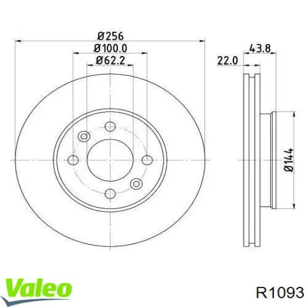 Comprar R1093 VALEO Freno de disco delantero