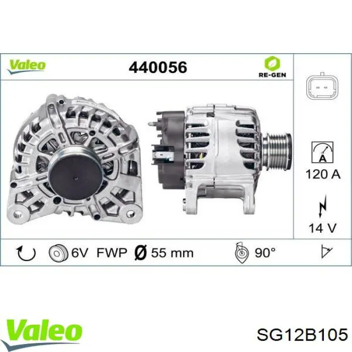 SG12B105 VALEO alternador