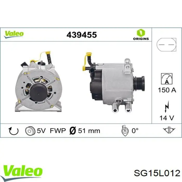 SG15L012 VALEO Alternador de coche