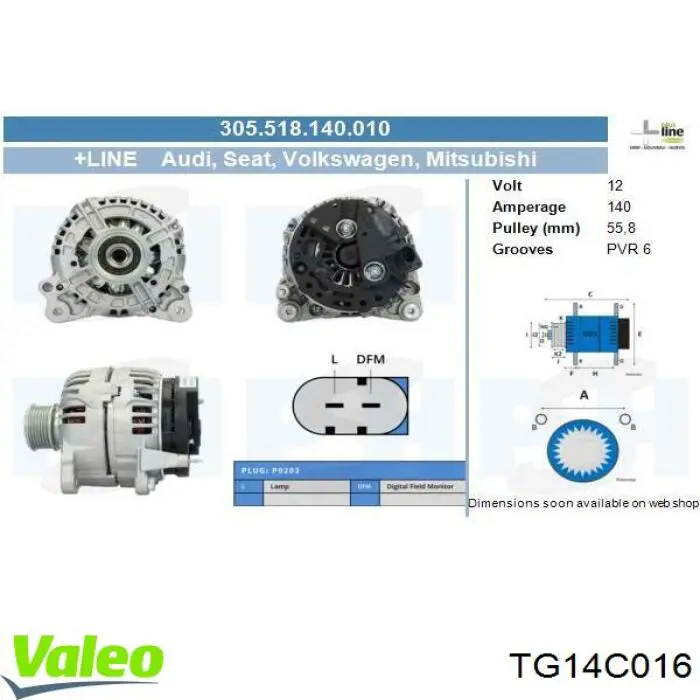 Alternador Volkswagen Caddy 4 SAB, SAJ