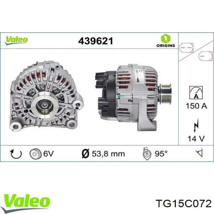 TG15C072 VALEO alternador