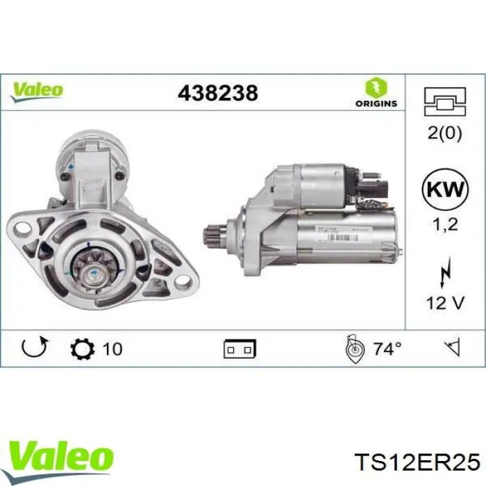 TS12ER25 VALEO motor de arranque