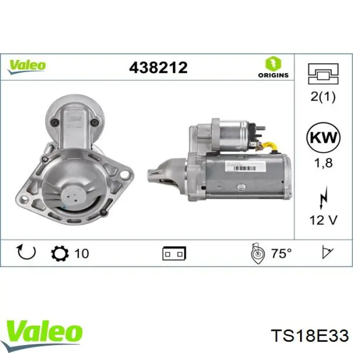 TS18E33 VALEO motor de arranque