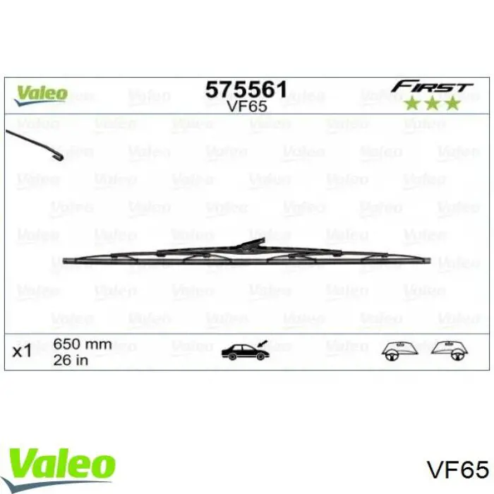 VF65 VALEO limpiaparabrisas de luna delantera conductor