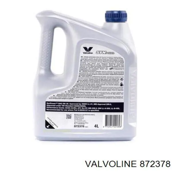 Valvoline Synpower Full Synthetic Sintético 4 L (872378)