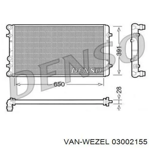 Radiador de água VAN Wezel 03002155
