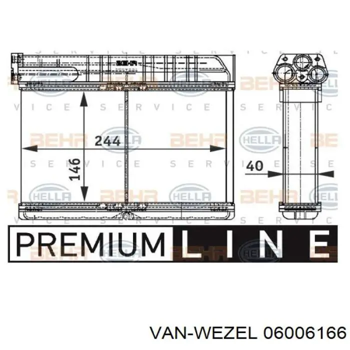06006166 VAN Wezel radiador de calefacción