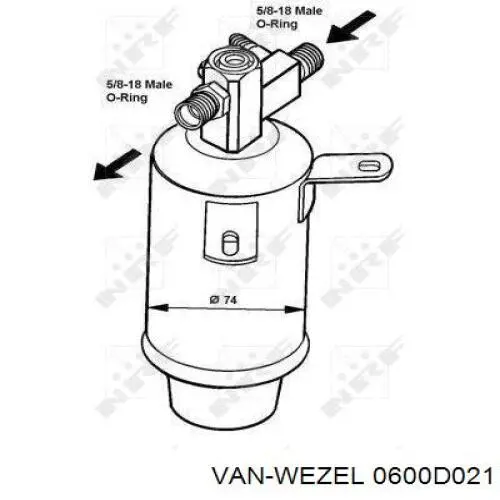 0600D021 VAN Wezel receptor-secador del aire acondicionado