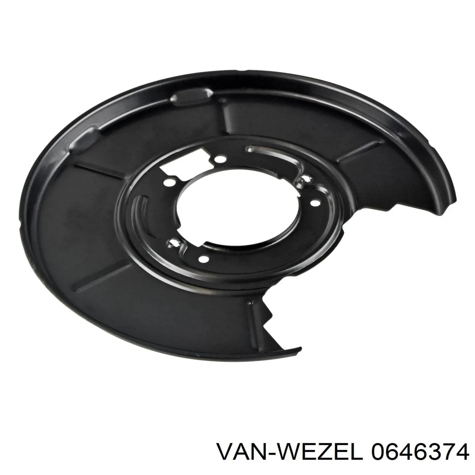 0646374 VAN Wezel chapa protectora contra salpicaduras, disco de freno trasero derecho