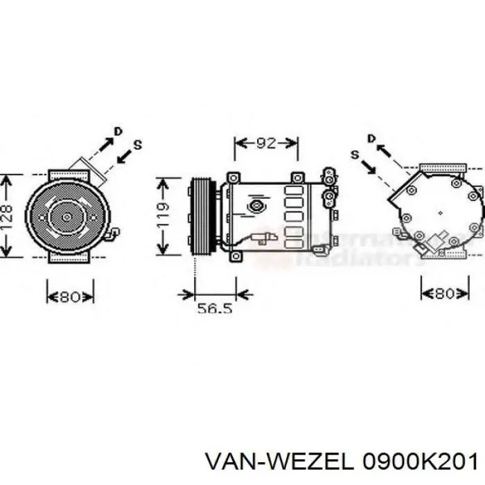 0900K201 VAN Wezel compresor de aire acondicionado