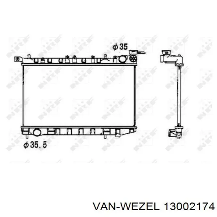 13002174 VAN Wezel radiador refrigeración del motor