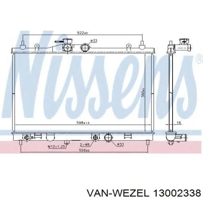 13002338 VAN Wezel radiador refrigeración del motor