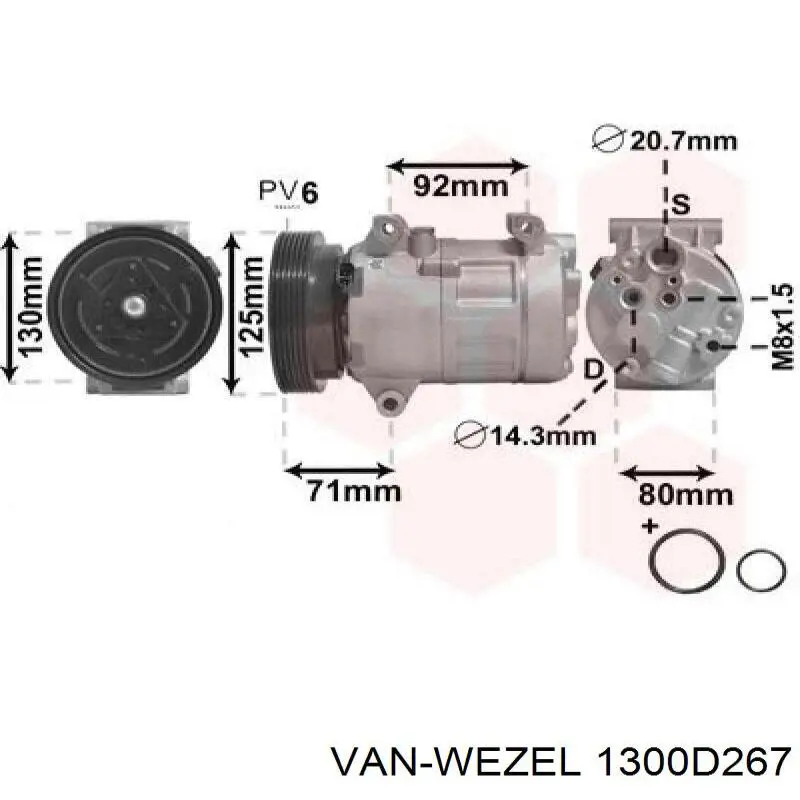 1300D267 VAN Wezel receptor-secador del aire acondicionado