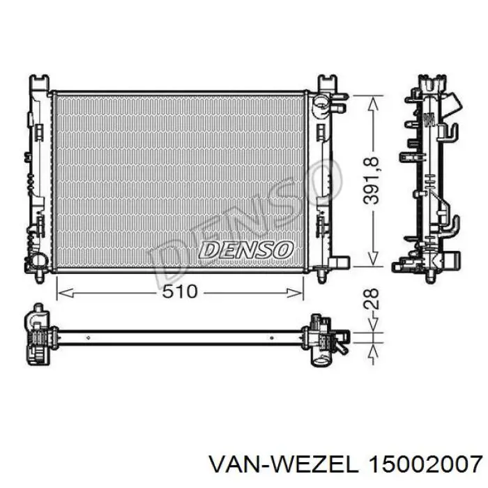 Radiador 15002007 VAN Wezel