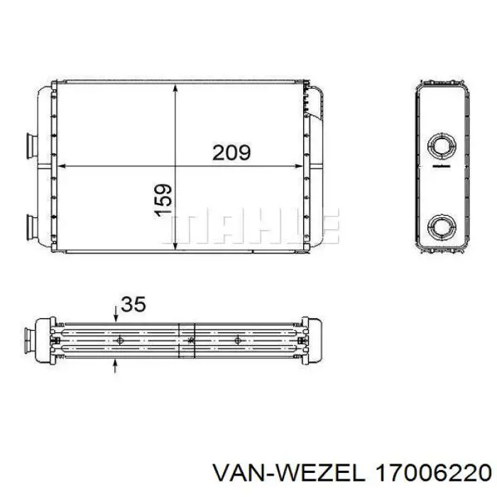 17006220 VAN Wezel radiador de calefacción