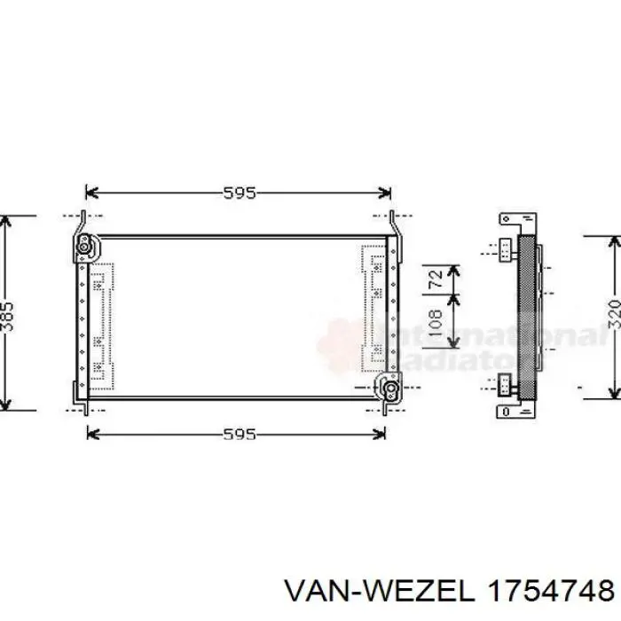 1754748 VAN Wezel difusor de radiador, ventilador de refrigeración, condensador del aire acondicionado, completo con motor y rodete