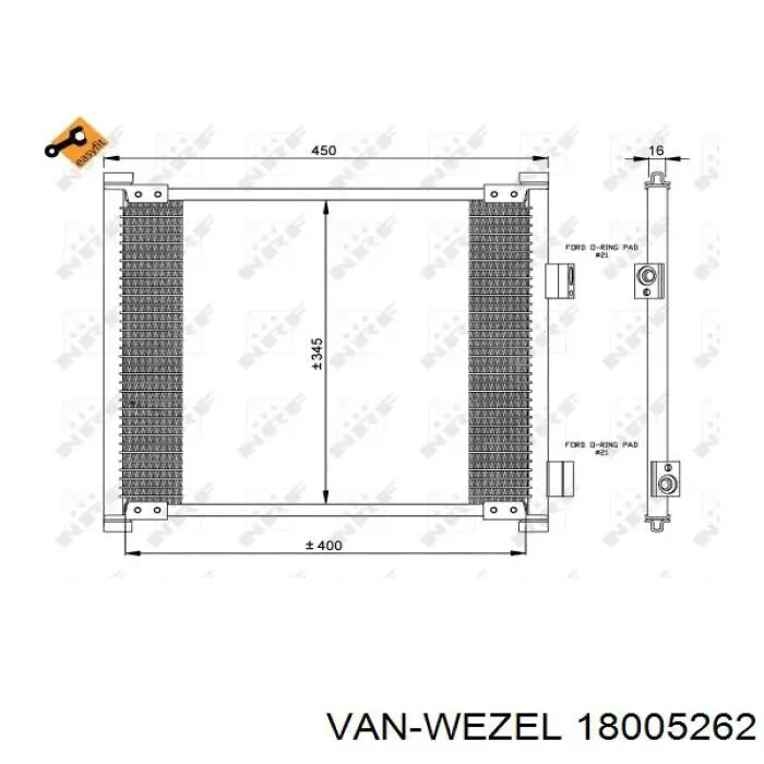 18005262 VAN Wezel condensador aire acondicionado