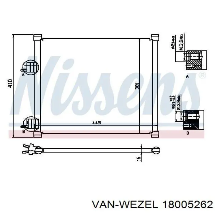 Comprar 18005262 VAN Wezel Condensador de aire acondicionado