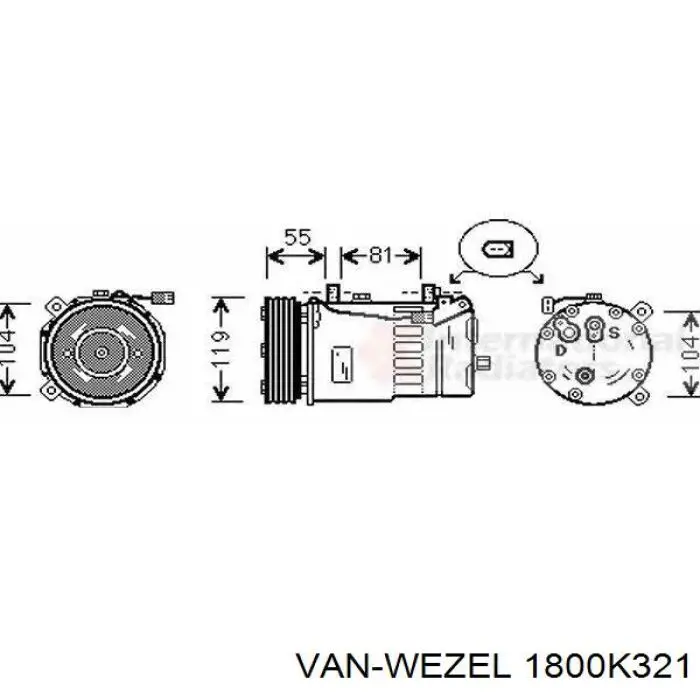 1800K321 VAN Wezel compresor de aire acondicionado