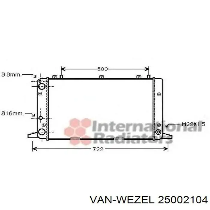 Água radiador VAN Wezel 25002104 precio, desde 76,17 EUR