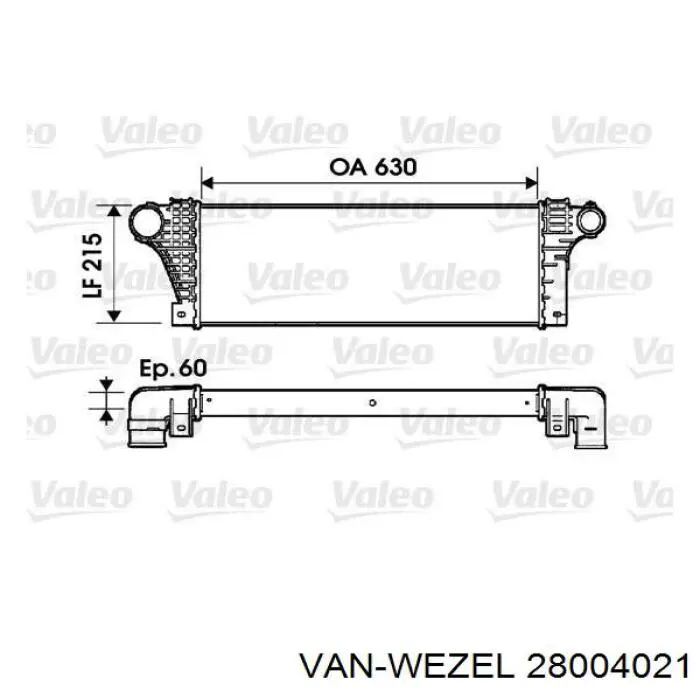 28004021 VAN Wezel radiador de aire de admisión