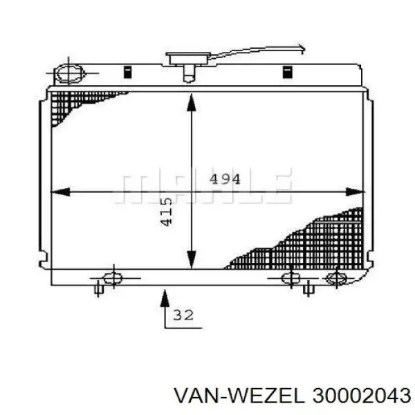 30002043 VAN Wezel radiador