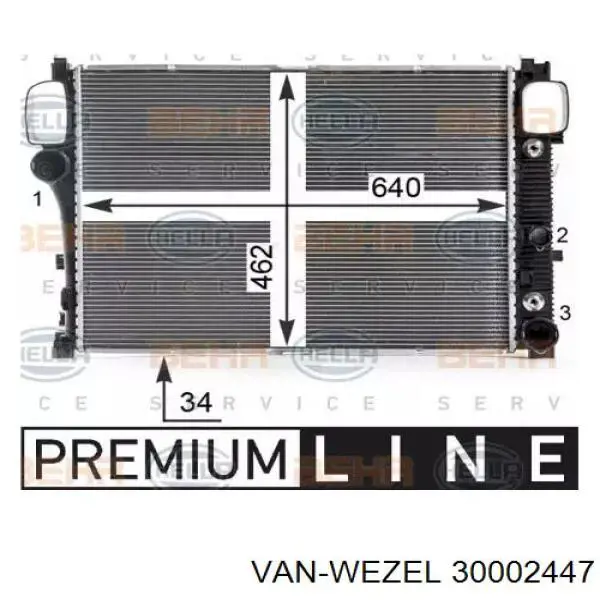 30002447 VAN Wezel radiador refrigeración del motor