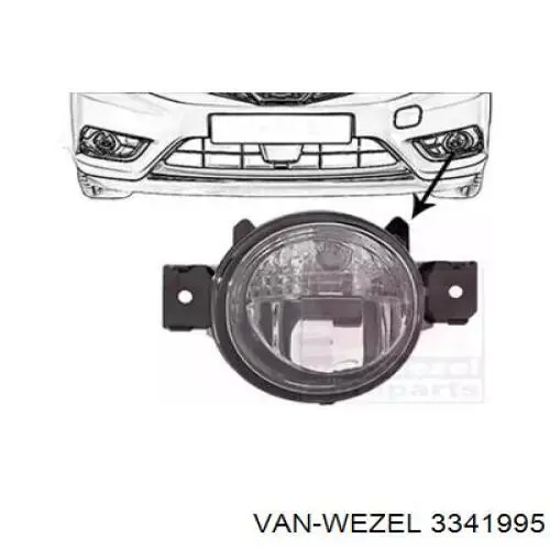 3341995 VAN Wezel faro antiniebla izquierdo