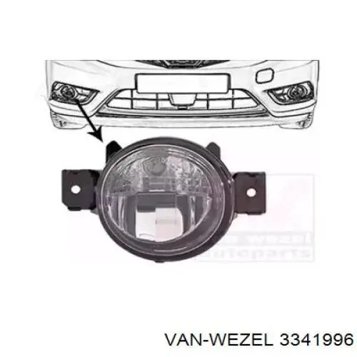 5835995 VAN WEZEL Faro Antiniebla Izquierda Para VW PASSAT
