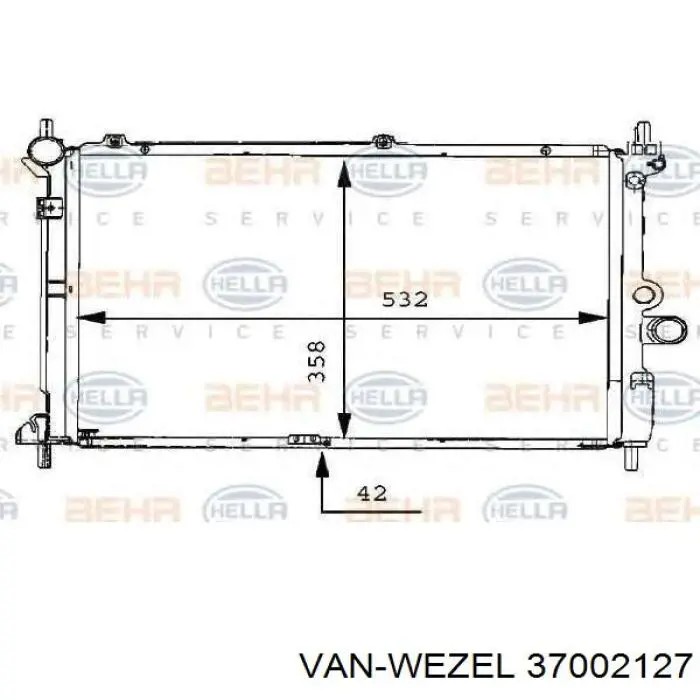 37002127 VAN Wezel radiador refrigeración del motor