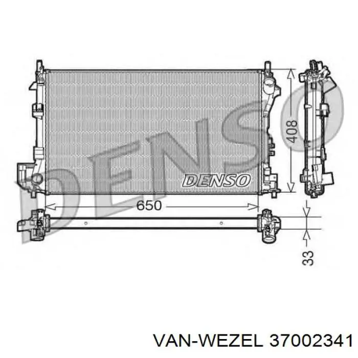 Radiador 37002341 VAN Wezel