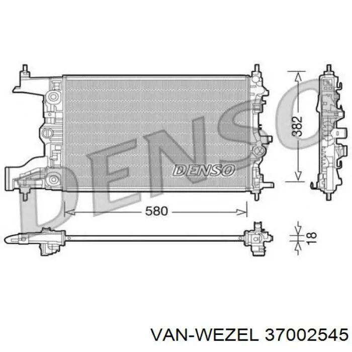 37002545 VAN Wezel radiador refrigeración del motor