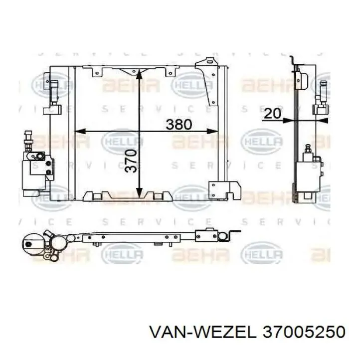 Comprar 37005250 VAN Wezel Condensador de aire acondicionado