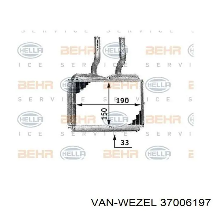 Radiador de calefacción Opel Corsa 73, 78, 79