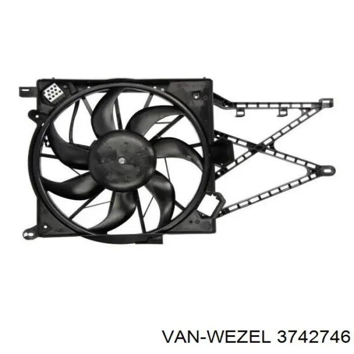 3742746 VAN Wezel difusor de radiador, ventilador de refrigeración, condensador del aire acondicionado, completo con motor y rodete