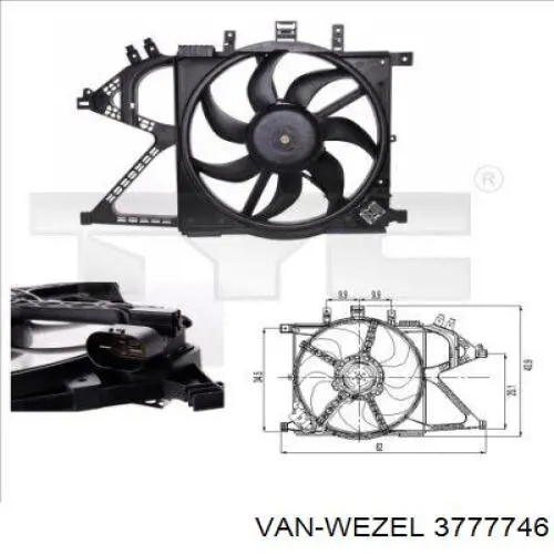 3777746 VAN Wezel ventilador (rodete +motor refrigeración del motor con electromotor derecho)