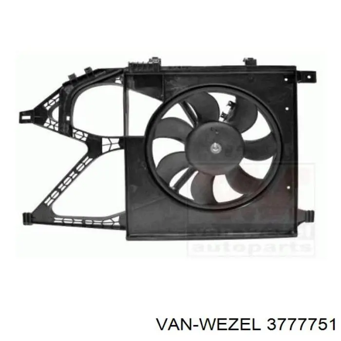 3777751 VAN Wezel difusor de radiador, ventilador de refrigeración, condensador del aire acondicionado, completo con motor y rodete