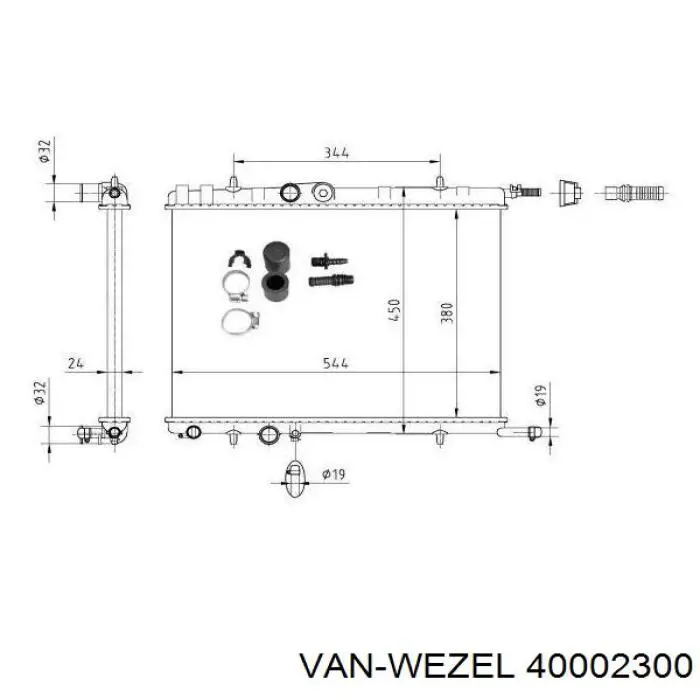 40002300 VAN Wezel radiador