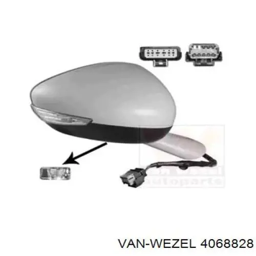 Espejo retrovisor derecho VAN Wezel 4068828 precio, desde 219,84 EUR