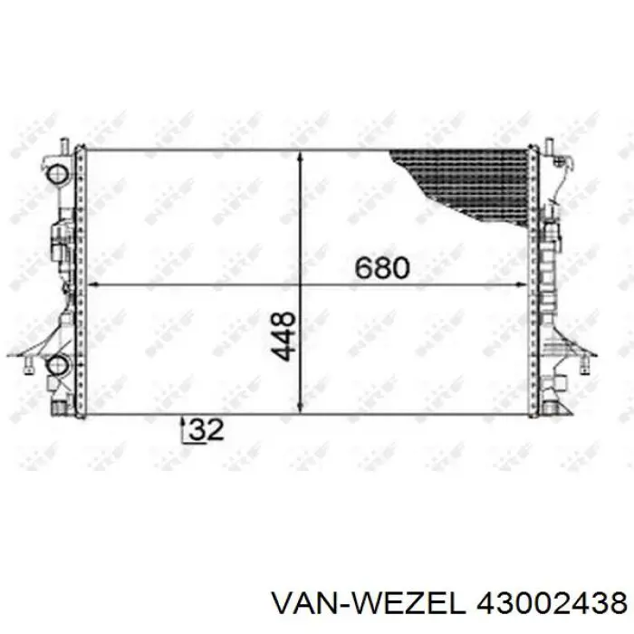 43002438 VAN Wezel radiador refrigeración del motor