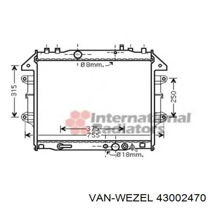 Comprar 43002470 VAN Wezel Radiador de auto