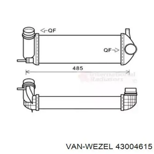 43004615 VAN Wezel radiador de aire de admisión