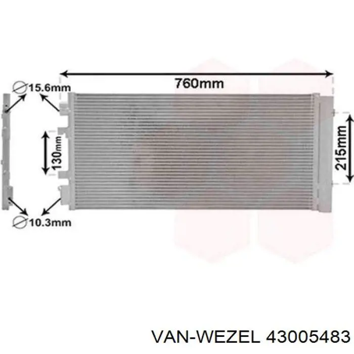 Comprar 43005483 VAN Wezel Condensador de aire acondicionado